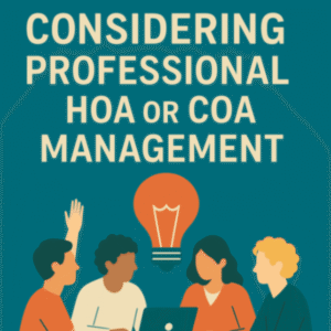 Group discussing professional HOA or COA management around lightbulb idea