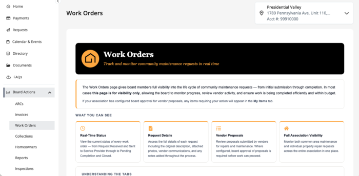 Work orders screenshot