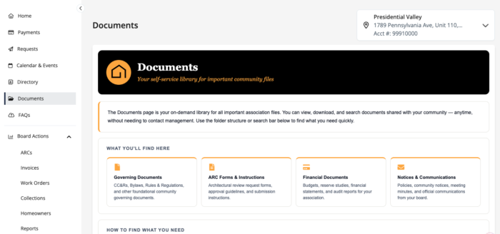 Document library screenshot